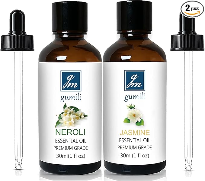 Neroli Essential Oil and Jasmine Essential Oil for Diffuser Perfume Candle Soap Making - 2 Oz, Pack of 2 - Bloomnest