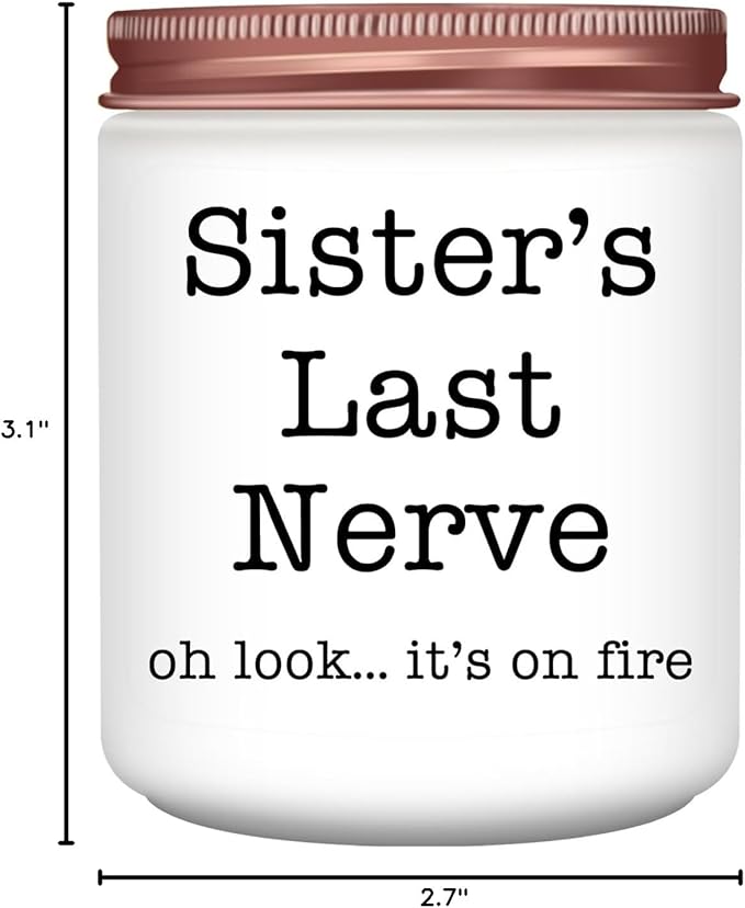 Homsolver Sister Gifts for Women, Valentines Galentines Mothers Day Christmas Birthday Gift Ideas, Female Friends Bestie in Law, Sister's Last Nerve Scented Candles - Bloomnest