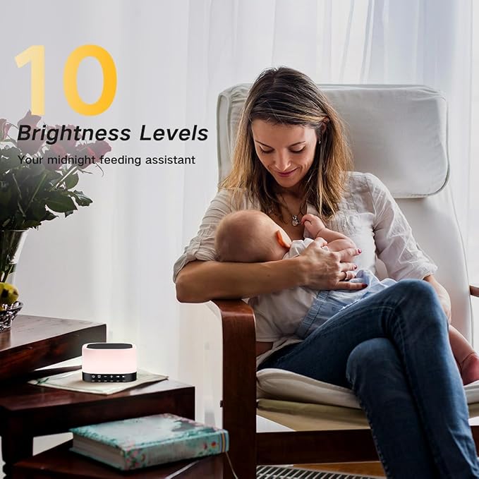 SleeZOO Sound Machine White Noise Machine with 25 Soothing Sounds 12 Colors Light with 10 Adjustable Levels 32 Adjustable Volumes 5 Timers Portable Sleep Machine for Adults Kids Baby (Black) - Bloomnest