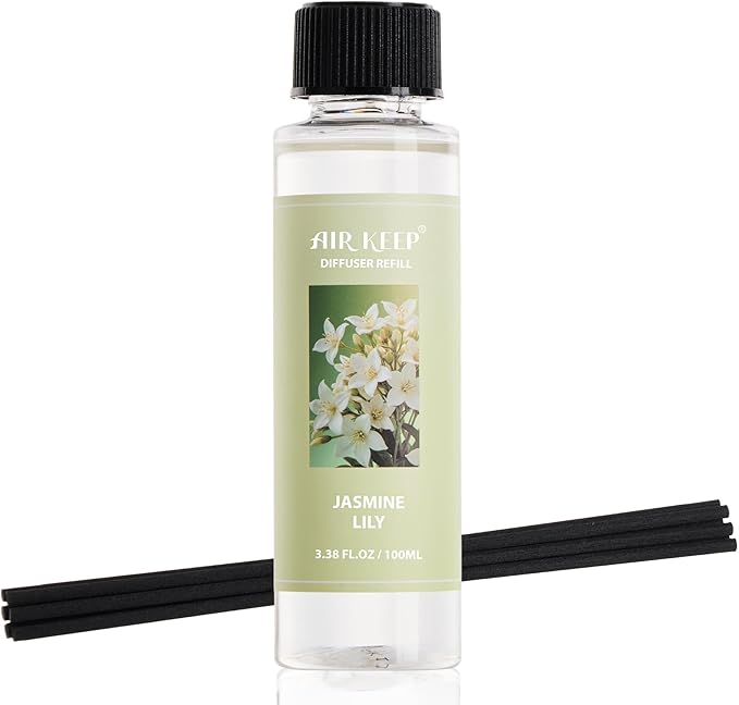 Airkeep Reed Diffuser Oil Refill/Jasmine Lily/3.38 oz / 1 Pack/Air Freshener & Aromatherapy Essential Oil Blend for Home Fragrance – Scented Refill Oil for Bathroom, Bedroom & Home Decor - Bloomnest