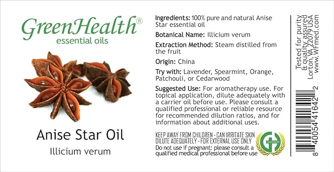 GreenHealth Anise Star Essential Oil 2 Pack – 16 fl oz Each (32 oz Total) | 100% Pure & Uncut | Aluminum Bottles for Long-Term Storage | Bulk Essential Oil for Aromatherapy, Candle Making, Diffusers - Bloomnest