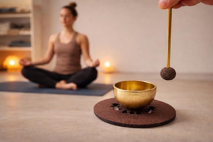 Mini Singing Bowl Set Meditation Sound Bowl for Yoga, Meditation & Relaxation, Mindfulness,Chakra Healing, Stress Relief, Self-Regulation, Unique Spiritual Gifts for Women and Men - Bloomnest