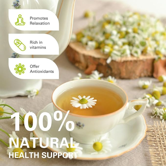 WT WEETEE Chamomile Tea bags, Made with 100% Pure Chamomile Flowers, Natural Caffeine-free Herbal Tea for Relaxation - Bloomnest