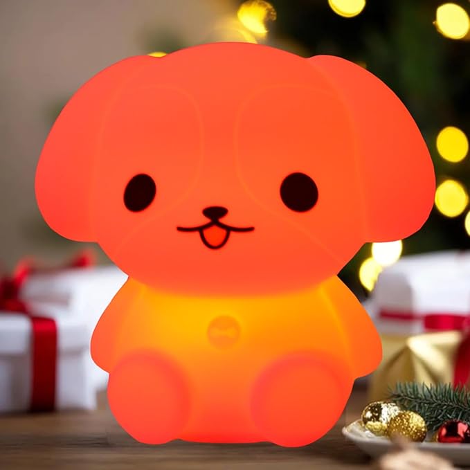 Night Light for Kids, Cute Dog Lamp Touch Nightlights Mood Light LED Soft Light with 9 Colors Changing Gift for Girls Kids, Boys, Elder, Women Bedroom, Bedsides Room Decor - Medium - Bloomnest
