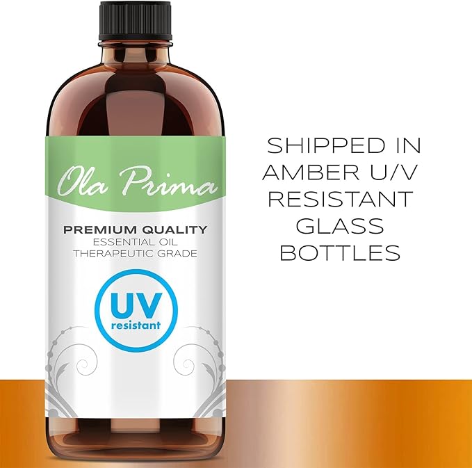 Ola Prima Peppermint Essential Oil for Hair, Skin, Diffuser – 4oz (118ml) Glass Bottle with Dropper - Bloomnest