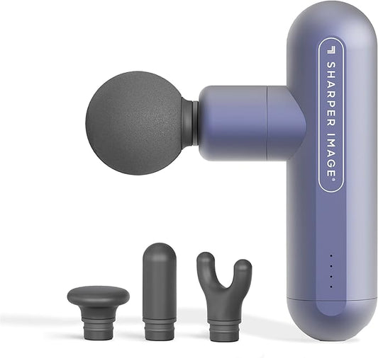 Sharper Image Powerboost Move 2.0 - Mini Percussion Massage Gun| 4 Attachments, 4 Speeds| Portable Full Body Back & Shoulder Massager| Muscle Recovery & Pain Relief| Deep Tissue Massage Tool Gift - Bloomnest