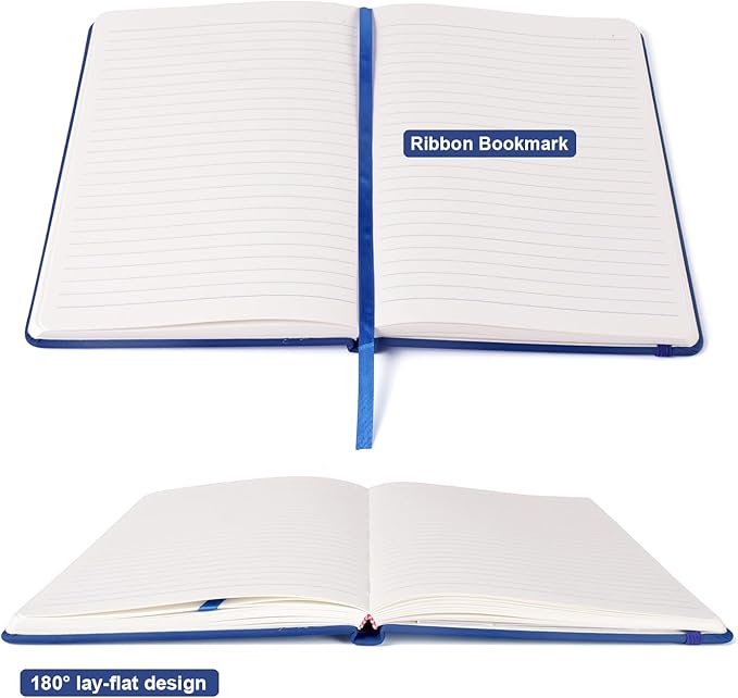Comix Lined Journal Notebook for Women Men, Journaling Notebooks for Office School Home, 240 Pages, 5.5" x 8.3", College Ruled, A5, Hardcover, Navy Blue - Bloomnest