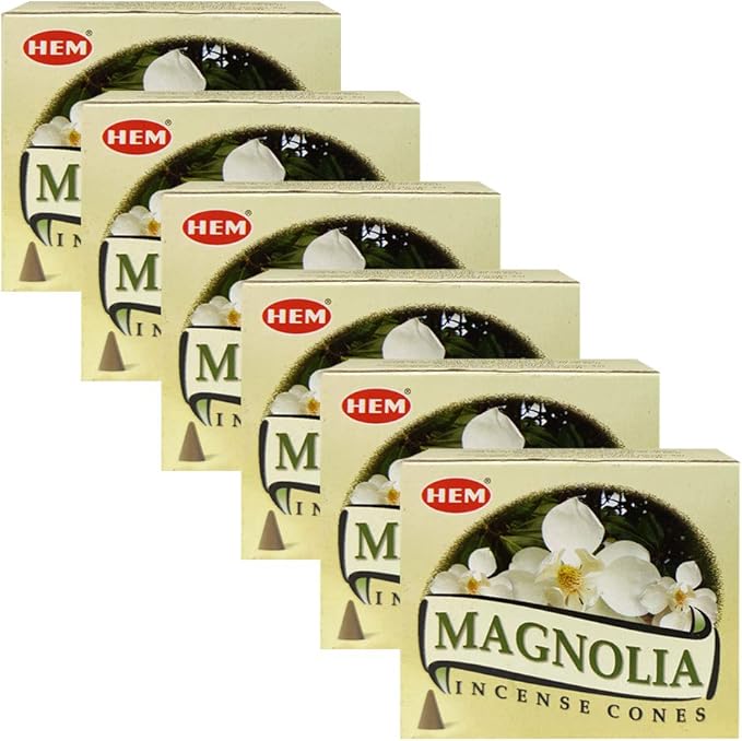 TRUMIRI Incense Cone Holder Bundle with Hem Magnolia Incense Cones - Pack of 6 (Approx 60 Cones) TRUMIRI