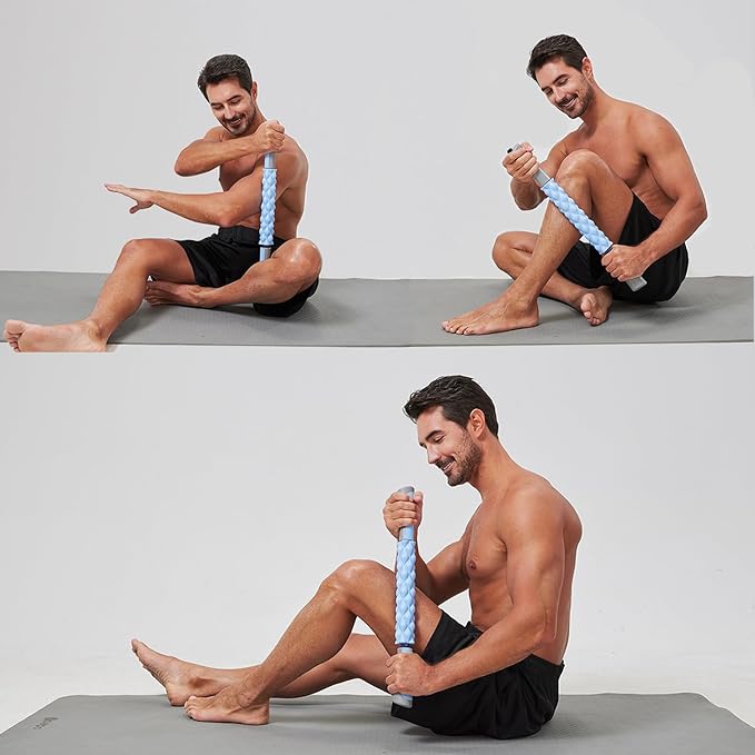 Muscle Roller,EVA Material, Massage Roller Stick for Athletes and Office Workers, Relieves Muscle Tension and Pain(EVA Blue) - Bloomnest