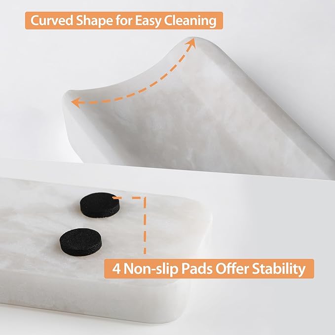 Koville Luxury African Marble Incense Holder, Incense Holders for Sticks, Incense Burner Holder, Ideal for Meditation and Relaxing, Easy to Clean(Namib Bianco) - Bloomnest