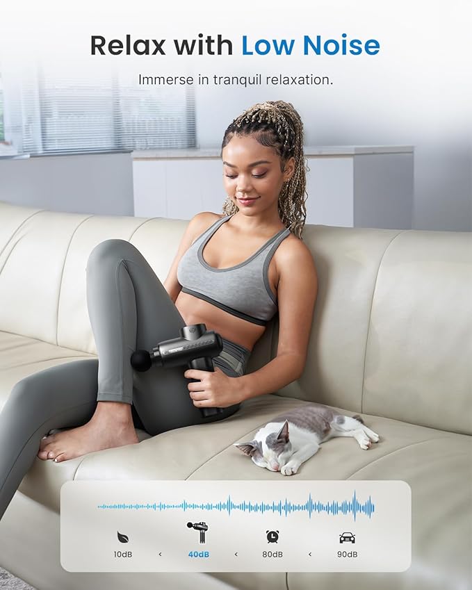 RENPHO Active Massage Gun Deep Tissue, Percussion Handheld Muscle Massager for Body Neck Pain Relief, Portable Electric Mini Back Massagers with Carry Case for Athletes Men Women - Bloomnest