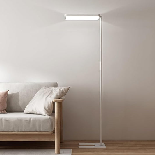 LED Floor Lamp 78ines Tall Floor Lamp 80W White Mordern Office Standing Lights Eye-Care Reading Lamps for Living Room Study Bedroom 4000K Daylight - Bloomnest