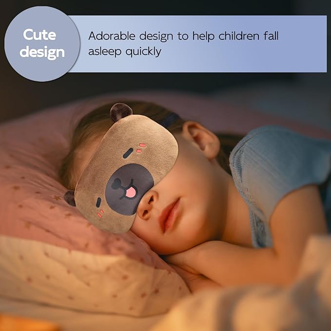 Cute Sleep Masks Cartoon Capybara Eye Mask Plush Sleeping Mask & Travel Blindfold - Funny Novelty Eye Shade for Kids, Girls & Adults (Capybara) - Bloomnest