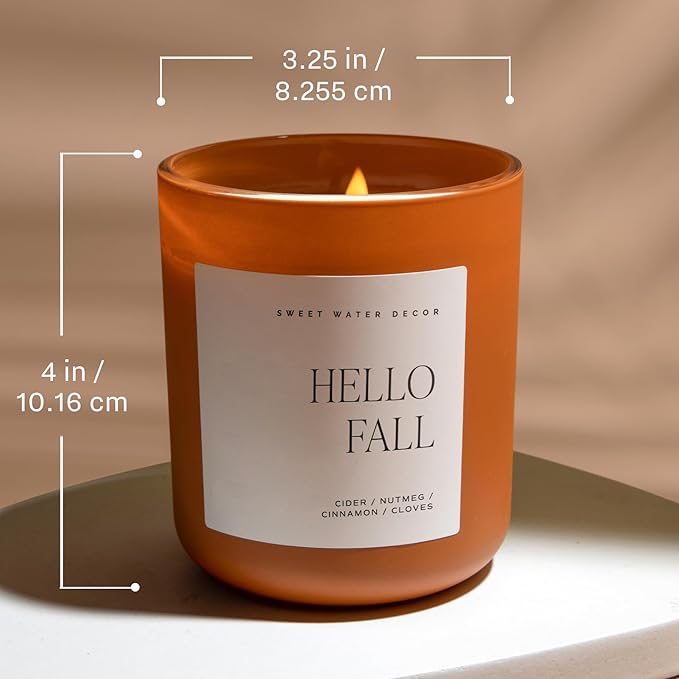 Sweet Water Decor Spooky Season Orange Scented Candle - Halloween Candles with Woods Warm Spice & Citrus Scent - 100% Cotton Wick Decorative Candles with 40 Hour Burn Time - 15oz Orange Jar Candle - Bloomnest
