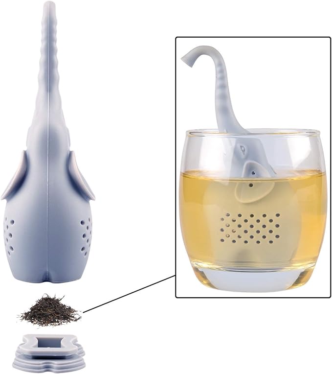 Cute Animal Silicone Tea Filters Tea Infuser Unicorn Shark Squirrel Cat Owl Elephant Tea Strainer Steeper-Ideal Gift for Tea Lovers (6PCS1)