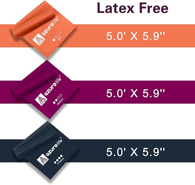 Resistance Bands,Professional Long Non-Latex Elastic Stretch Bands,Exercise Bands for Physical Therapy, Yoga, Pilates, Rehab, at-Home or The Gym Workouts, Strength Training - Bloomnest