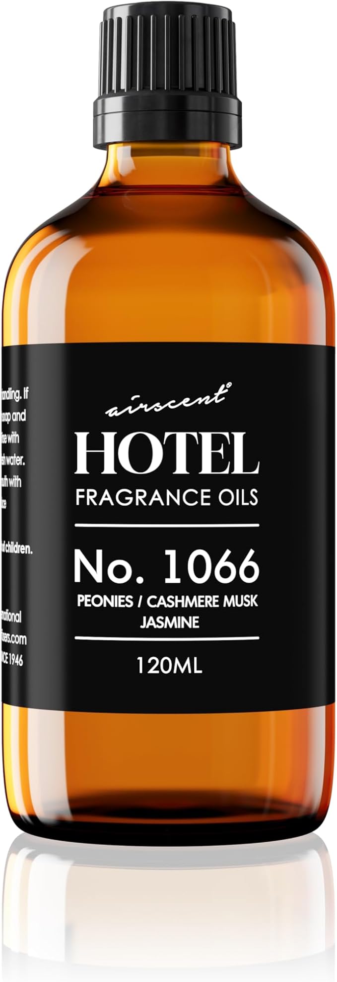 AirScent Hotel Diffuser Oil No. 1066 - Peonies Cashmere Jasmine - Premium Fragrance Oil for Ultrasonic and Waterless Diffusers and Crafting - 120 mL, 4 fl oz Glass Dropper Bottle Airscent