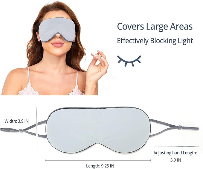 Sleeping Mask 2 Pack, Warm, Cool Double-Sided Use of Sleep Mask, Super Soft Blindfold with Adjustable Strap, Block Out Light, Comfort Sleep Eye Mask for Travel Meditation Nap - Bloomnest