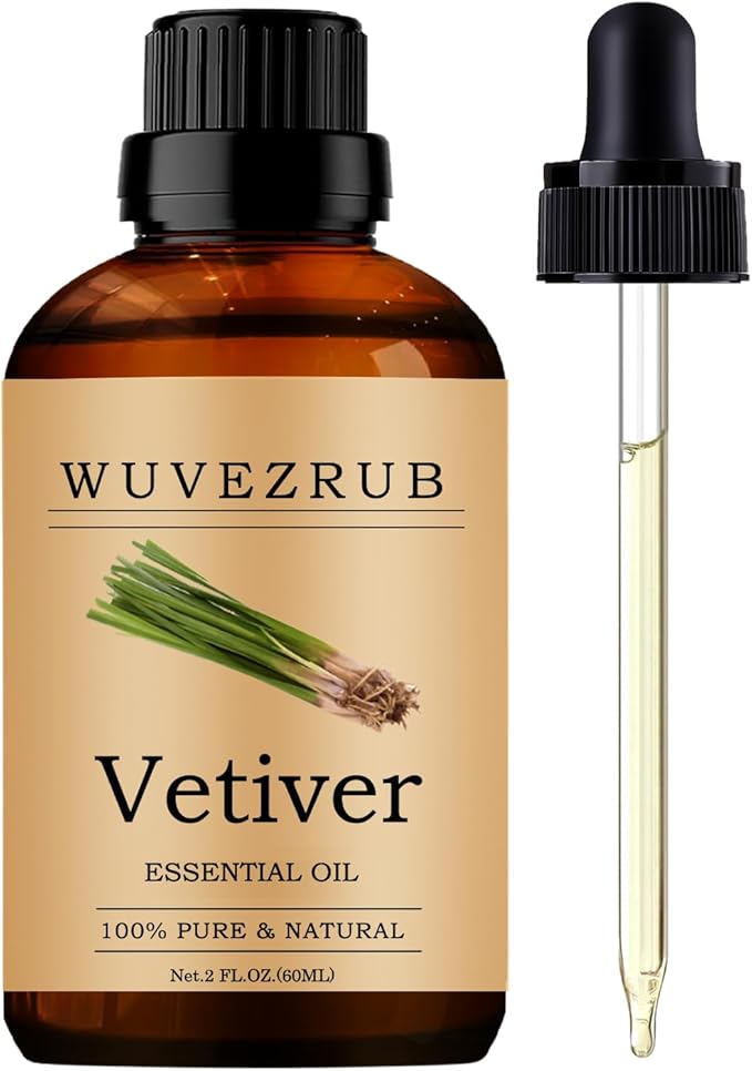Vetiver Essential Oil, 60ML Pure and Natural for Aromatherapy Diffuser - 2 Fl Oz - Bloomnest