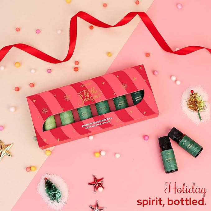 Carnatia Christmas Aroma Oil Set – 6 Cozy & Uplifting Scents for Diffusers, Relaxation & a Warm, Inviting Atmosphere | Festive Essential Oils for Home & Holiday Gifting! - Bloomnest