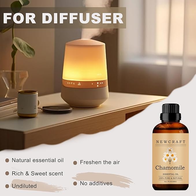 Chamomile Essential Oils, 100% Pure and Natural Essential Oil for Aromatherapy Diffuser - Chamomile/1 Fl Oz NewCraft
