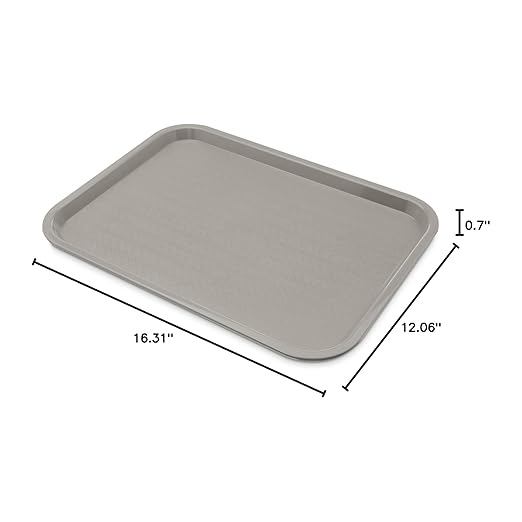 Carlisle FoodService Products CT121623 Café Standard Cafeteria / Fast Food Tray, 12" x 16", Gray - Bloomnest