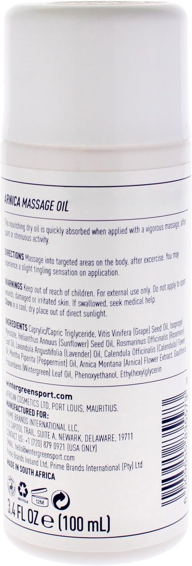 Wintergreen Arnica Massage Oil, 3.4 oz – Body Oil for Relaxation of Tight or Tired Muscles, Premium Blend for Relief, Arnica Gel Pain Relief for Athletes, Sports Therapy, Post-Workout Recovery