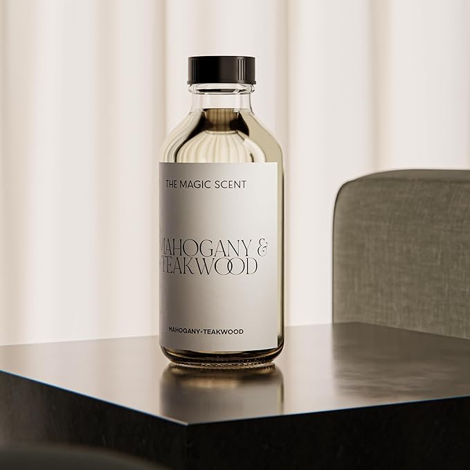 The Magic Scent Mahogany & Teakwood Diffuser Oil - Hotel & Home Luxury Scents Inspired by Abercrombie & Fitch - Diffuser Oil Scents for Home Designed for Use in All Diffusers - 8.5 fl oz, 250 mL - Bloomnest