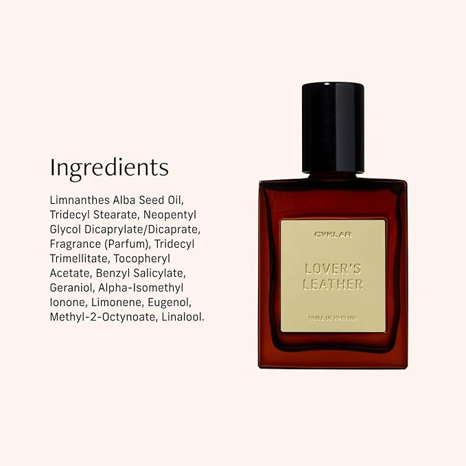 CYKLAR Perfume Oil Roll-On. Travel-Friendly Lover’s Leather Fragrance with Saffron, Leather, and Sandalwood. Long-Lasting Essential Oil Parfum for Women and Men. 0.5 Fl Oz Scented Rollerball Bottle Cyklar
