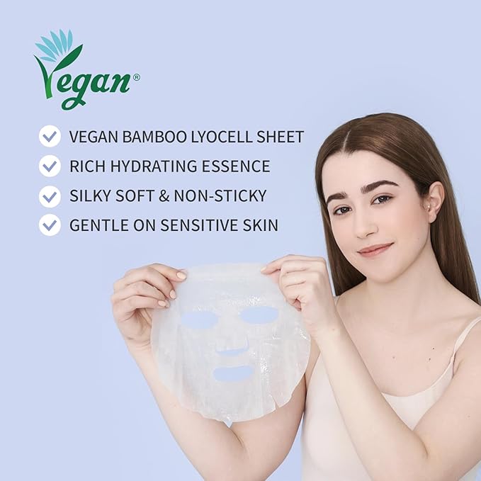 #OOTD Triple Hyaluron Hydrating Mask for Dry and Sensitive Skin, Anti Aging, Tightening and Moisturizing, Korean Vegan Beauty, Hyaluronic Acid, Caffeine, Vitamin C 10EA - Bloomnest