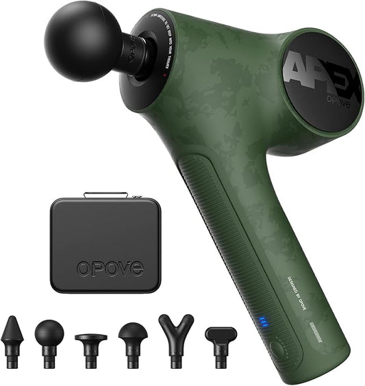 Opove Massage Gun Fascia Percussive Muscle Massager 14.5mm for Back Pain Relief Workout Recovery in Gym Home Office Daily Massage, Ergonomic for Effortless to Use, Apex Green - Bloomnest