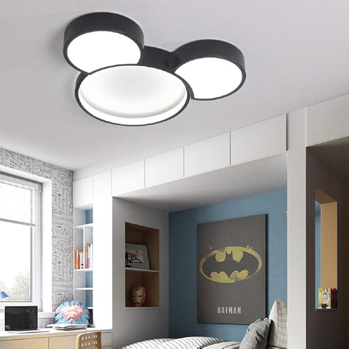 Ceiling Light LED Acrylic Flush Mount Ceiling Light Fixtures with Cartoon Mouse Head Shade for Kids Room Girls Room Children's Room Boys Room Bedroom, White Light - Bloomnest