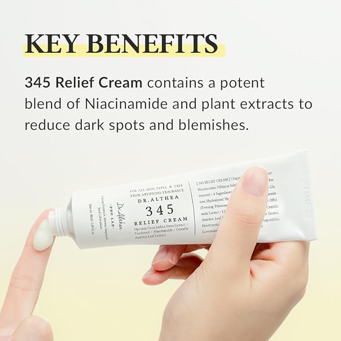 Dr.Althea 345 Relief Cream, Daily Face Moisturizer, Blemish Relief Care, Soothing Recovery & Moisture, Korean Vegan Skin Care for All Skin Types, 1.69 Fl Oz (Pack of 1) - Bloomnest