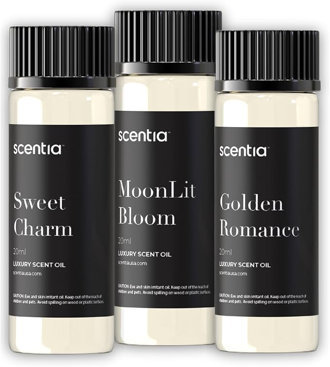 Love Collection Fragrance Oil Set – Essential Oil Blends for Diffusers, Candles & Soaps – Jasmine, Rose, Citrus, Amber & Musk – Made in USA, Phthalate-Free – Holiday Gift Set 3×20ml (2.03 fl oz) - Bloomnest