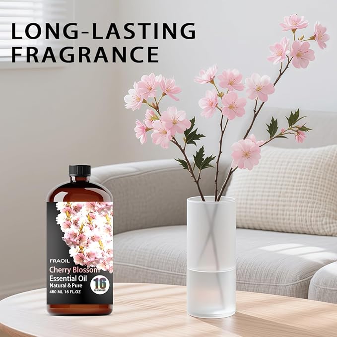 Cherry Blossom Essential Oil, Cherry Blossom Oil 16 Fl Oz 480 ML for Diffuser Humidifier Yoga Cleaning DIY Candle Soap Making Perfume Gift for Women Essential Oils - Bloomnest