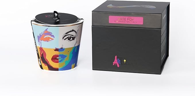 Scented Candle | Eco-Friendly Soy Blend Wax | Luxury Candles | Perfect for Gifting | Perfect for Home Décor | 14oz | 10cm Tall | Approx Burn Time - 80 Hours (Arte Pop, 10cm) - Bloomnest