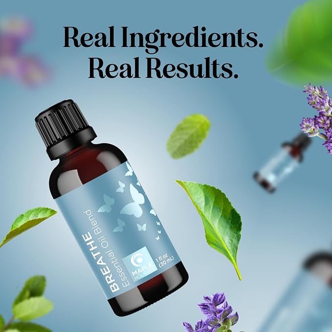 Breathe Essential Oil for Diffuser - Invigorating and Refreshing Breathe Essential Oil Blend with Eucalyptus Peppermint Tea Tree and Mint for Diffusers for Home and Shower Aromatherapy (1 Fl Oz) - Bloomnest