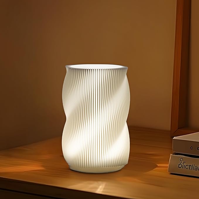 Bedside Lamp with USB Adapter,Button Control Table Lamp for Bedroom Dimmable Small Nightstand Lamp with PLA Lampshade for Living Room Kids Room Office Dorm - Bloomnest