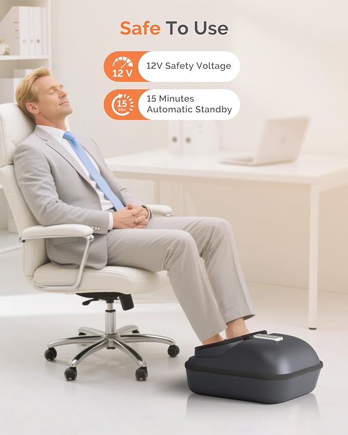 AIRSEE Shiatsu Foot Massager for Plantar Fasciitis, Deep Kneading Therapy, Air Compression, Feet Massage with Heat, Vibration, Rolling, Relief for Tired Muscle & Plantar, for Women Men, Size 12 - Bloomnest