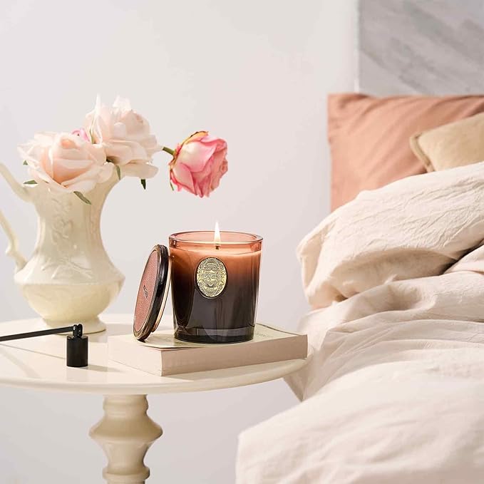 M&SENSE Natural Soy Candle | Mahogany Sandalwood & Black Brown | 9.2 oz, 50H Burn Time | Luxury Scented Candle for Relaxation, Gifting, Home Décor | Ideal for Bedroom, Office, Party Ambiance - Bloomnest
