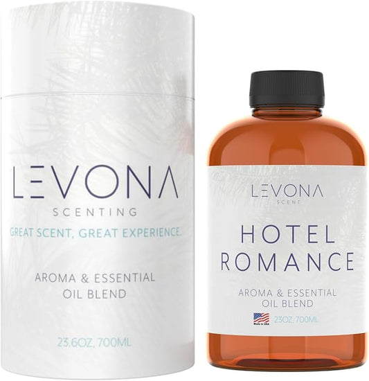 Levona Scent Essential Oil - Aroma for Home, Office, Hotel & Spa, Ideal for Humidifiers & Diffusers, Fragrance with Grapefruit Peel, Fresh Lemon, Litsea - 700ml / 23 fl oz, Hotel Romance LEVONASCENT