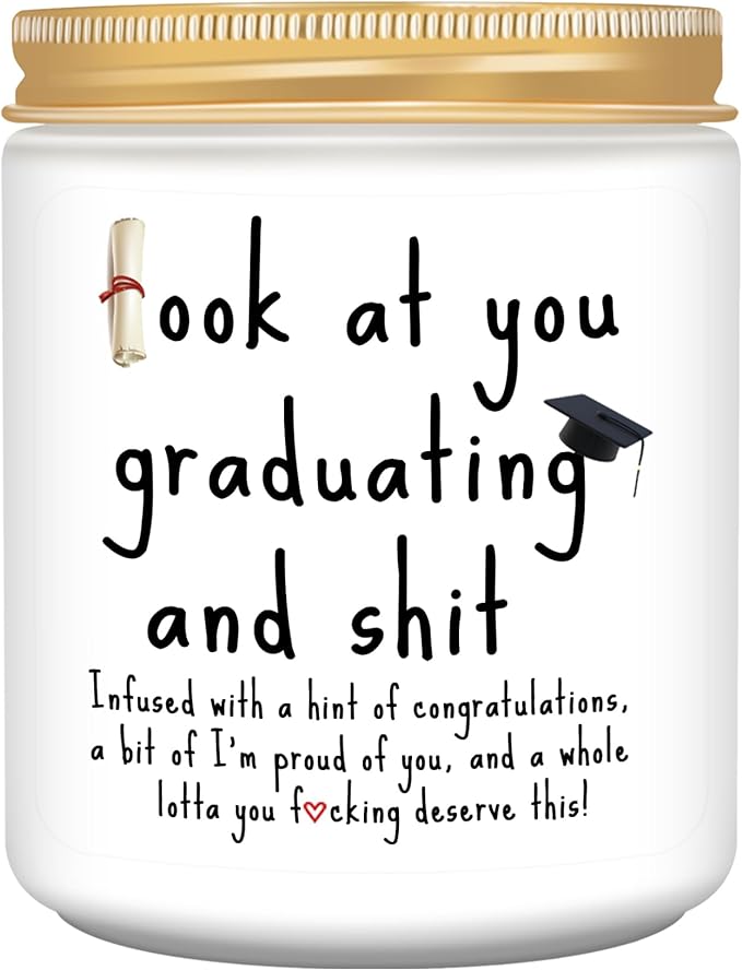 Graduation Gifts, 2025 Funny Graduation Gifts for Her Him, Best Grad High School Congratulations College Masters PhD Degree Nurse - Lavender Scented Candles - Bloomnest