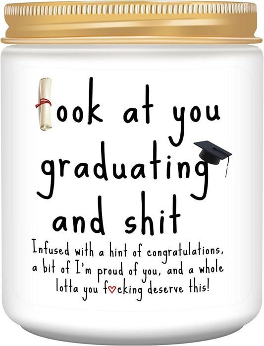 Graduation Gifts, 2025 Funny Graduation Gifts for Her Him, Best Grad High School Congratulations College Masters PhD Degree Nurse - Lavender Scented Candles - Bloomnest