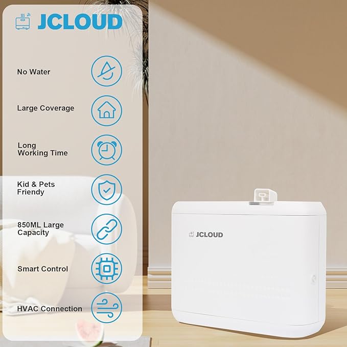 JCLOUD Smart Scent Air Machine for Home, Hotel Scent Diffuser with Cold Air Tech 850ML, HVAC Scent Diffuser Cover Up to 4500 Sq. Ft, Upgraded Waterless Oil Diffuser for Home, Hotel, Office, Spa - Bloomnest