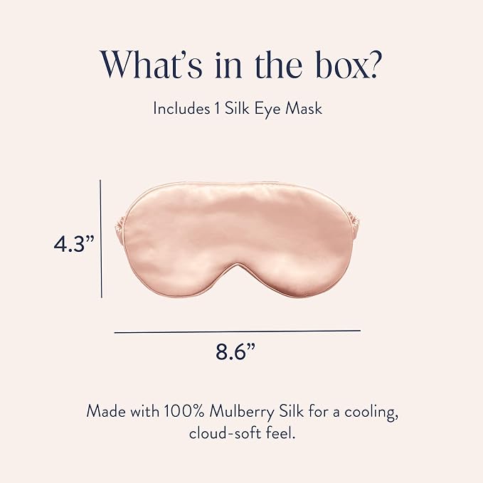 Brooklinen Silk Eye Mask for Sleeping – Blush Pink, 100% Mulberry Silk Sleep Mask with Soft Elastic Strap, Machine Washable, Breathable & Cool-to-The-Touch – Ideal for Sleeping & Traveling - Bloomnest