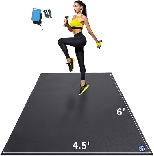 MRO Extra Large Exercise Mat For Home Gym, 8'x4.5'/7'x4.5'/6'x4.5'(7mm) Workout Mats for Gym Flooring, Non-Slip, Extra Thick Durable Cardio Mat, Ideal for Plyo, Weights, MMA, Jump Rope -Shoe Friendly - Bloomnest