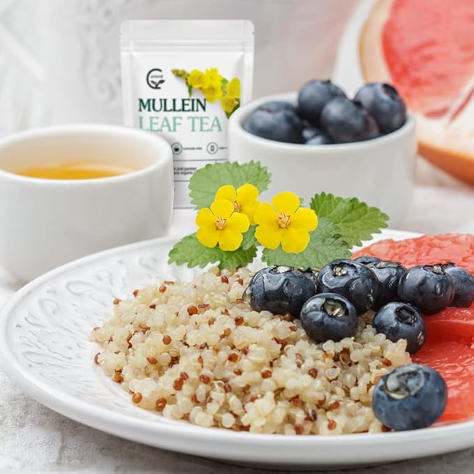 Mullein Leaf Tea Bags - Lungs Cleanse and Respiratory Support, Herbal Teas, Caffeine Free, 40 Tea Bags - Bloomnest