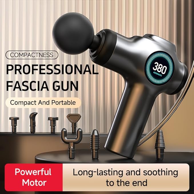 Massage Gun Deep Tissue, Muscle Massager, Handheld Electric Muscle Massager, Percussion Massage Gun, Massage with 99 Speeds and 8 Heads, Back, Leg, Shoulder and Body (Grey) - Bloomnest