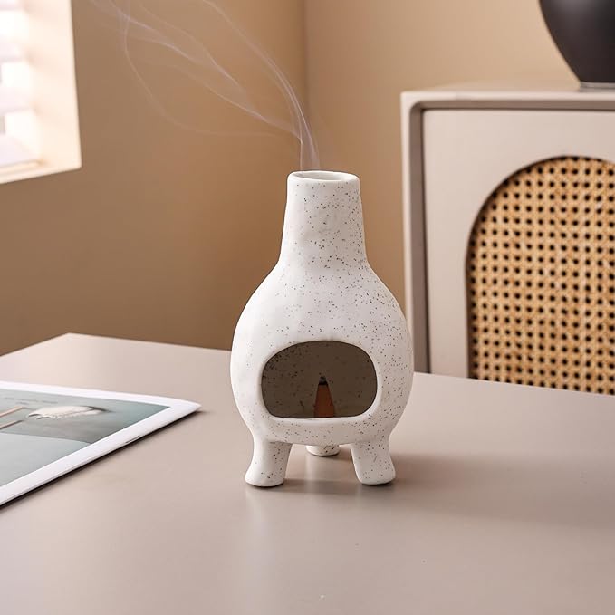 Ceramic Palo Santo Holder Burner - Mini Chimenea Incense Dish for Meditation Décor - Palo Santo Holder for Burn Palo Santo Sticks,Cones,Aromatherapy Yoga JialanGulong