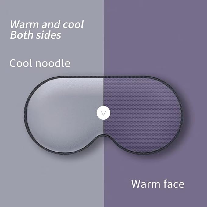 Sleep Mask for Side Sleeper Dual Warm & Cool Function, Soft Cover, Ultra Light Blocking, Reduces Dark Circles, Adjustable Ear Loops, Travel Bag Included, Gift for Men & Women - Bloomnest